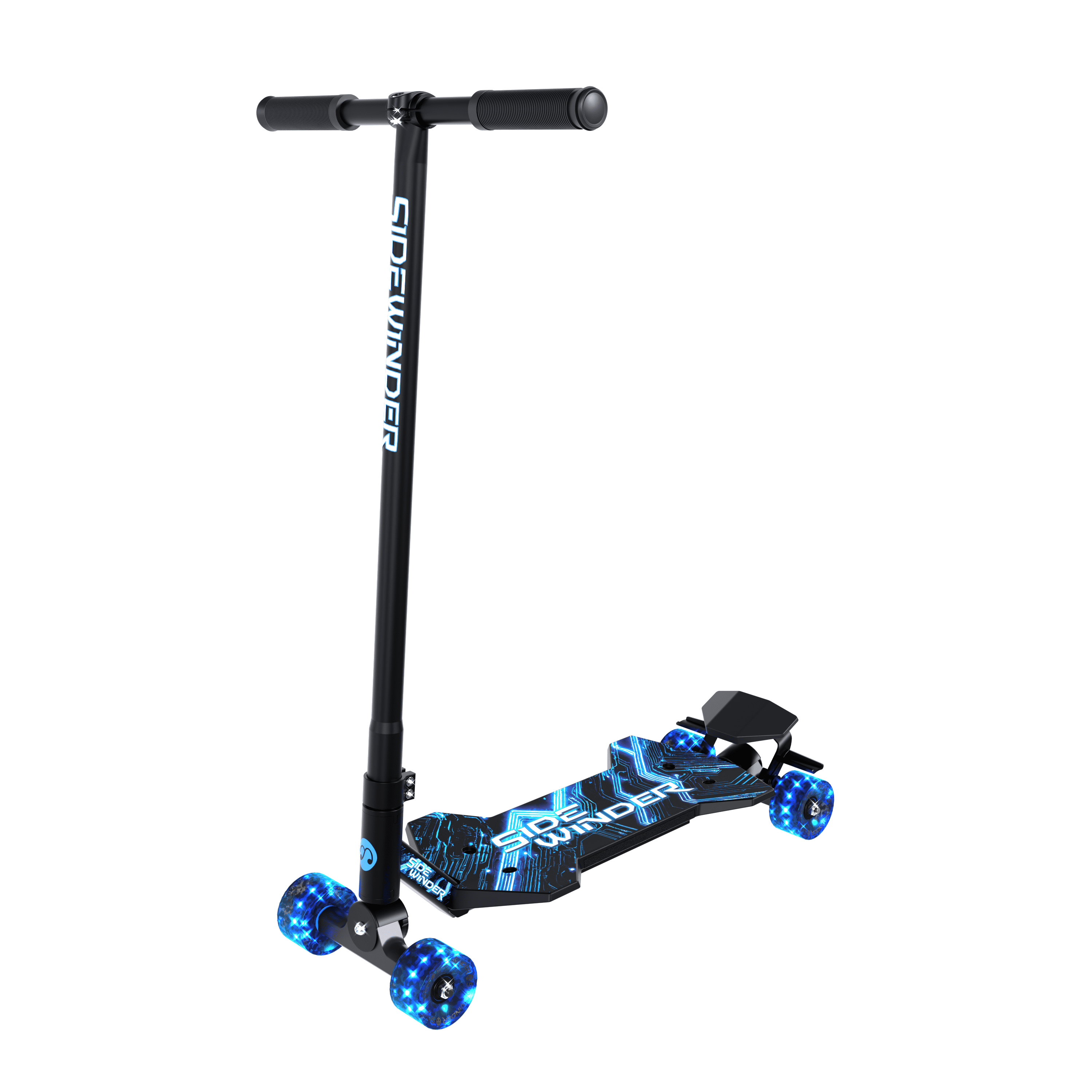 MELO Sidewinder Kids Carving Scooter with 70mm LED Wheels, Ages 5+, Blue