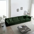 Green 4Seater Modular Sofa, Chenille Sectional Couch with Customizable