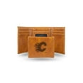 thumbnail image 1 of Calgary Flames  Laser Engraved Brown Trifold Wallet, 1 of 1