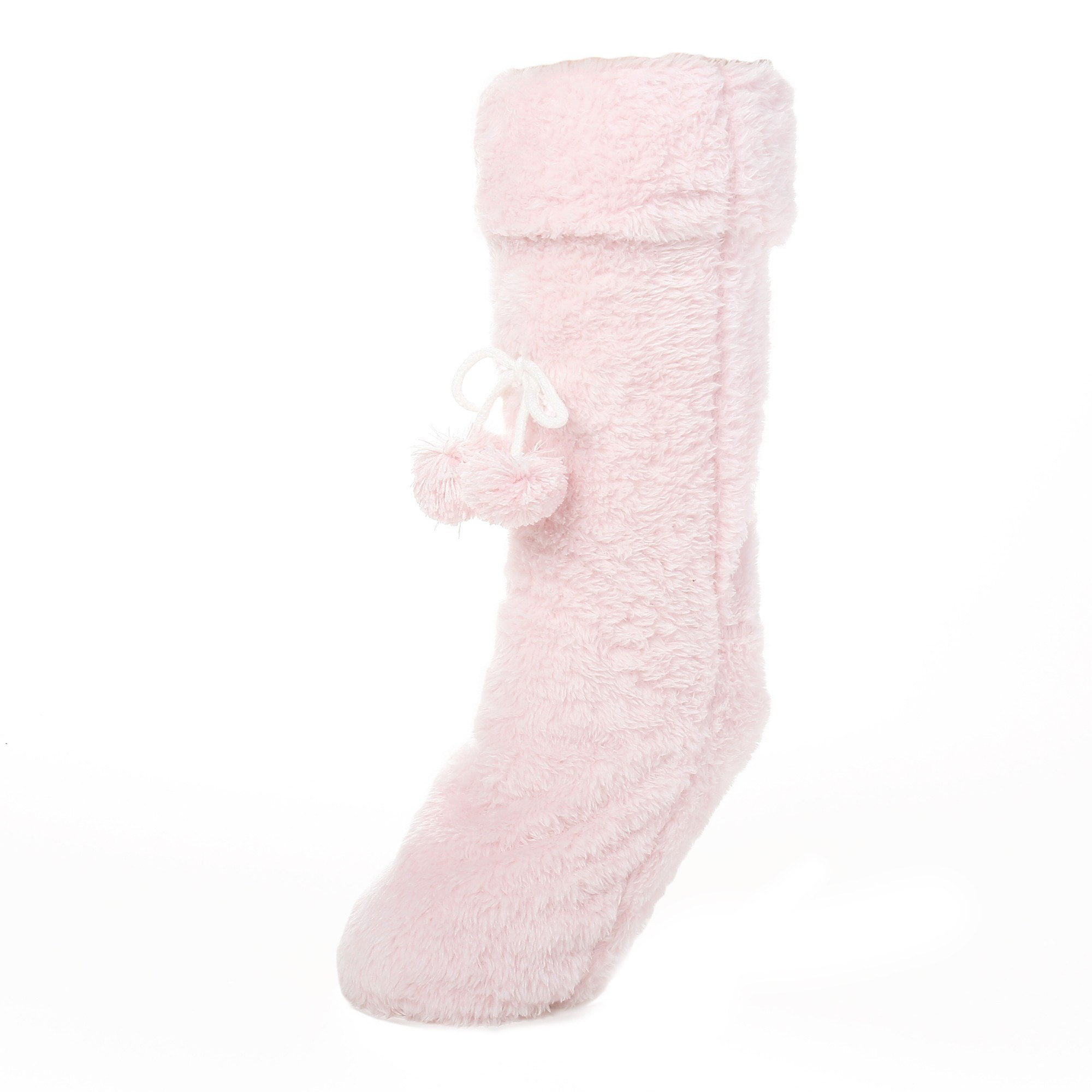 Forstyrre Beskæftiget pensionist Noble Mount Women's Fuzzy Plush Tall Slipper Socks with Pom-Poms -  Walmart.com