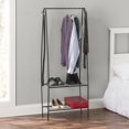 thumbnail image 3 of 2 Shelf Free-Standing Garment Rack with Hooks, Black, 3 of 5