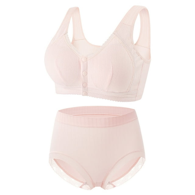 Qertyioot Womens Christmas Sets,Casual Front Button Shaping Cup Shoulder Strap Underwire Bra Plus Size Bra Underwear Set