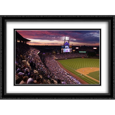 Coors Field 2x Matted 38x28 Large Black Ornate Framed Art Print from the Stadium Series