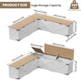 thumbnail image 2 of L-Shaped Farmhouse Corner Storage Bench with Shoe Storage, for Dining Room or Entryway, 2 of 6