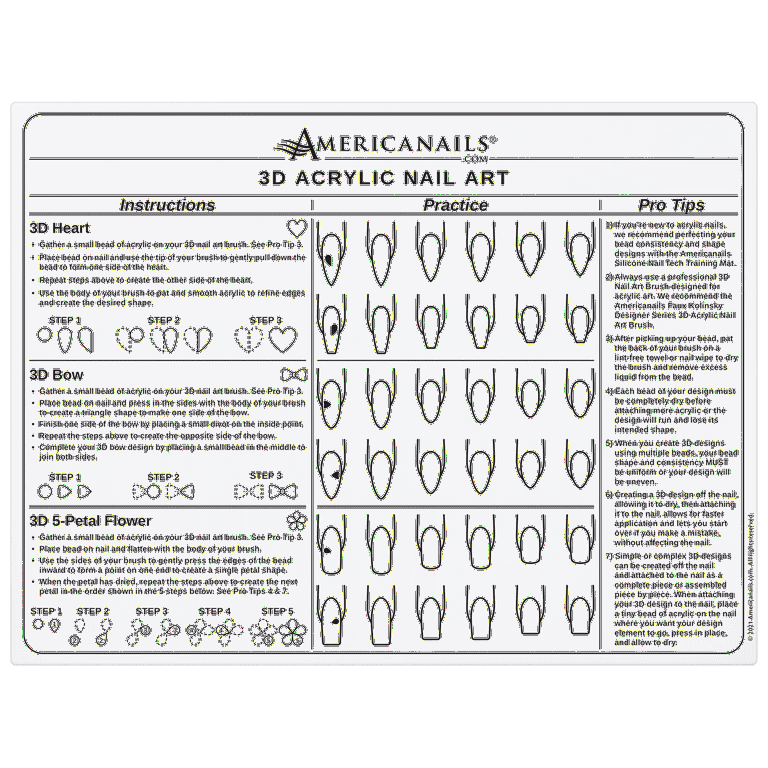AmericaNails - Silicone Training Mat – Queen Nails & Beauty Supplies