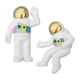 thumbnail image 3 of Lindos imanes para nevera, pegatinas de astronauta saludando, recordatorios de imanes para la oficina. Dorado, 3 of 9