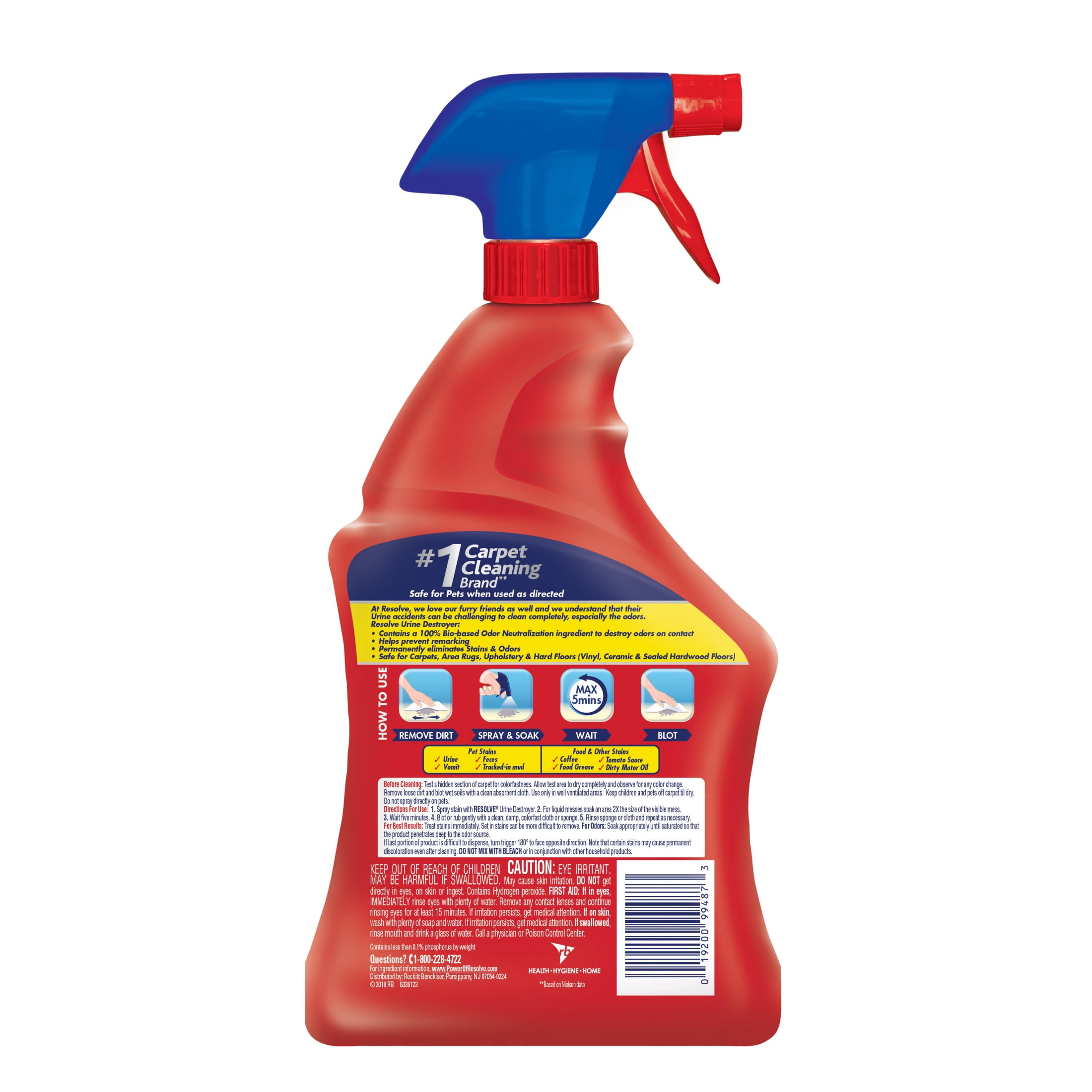 Resolve Urine Destroyer Pet Urine Stain and Odor Remover Spray 32oz Walmart
