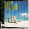 thumbnail image 4 of Ambesonne Beach Shower Curtain, Relaxing Panorama Sea, 69"Wx75"L, Green Blue, 4 of 5