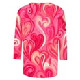 thumbnail image 5 of Plus Size Tops for Women Viikei Womens Plus Size Tops,Ladies' Valentine's Day Casual Printed Round Neck Three Quarter Sleeve 3/4 Sleeve T-shirt Loose Top Multicolor XXL, 5 of 5