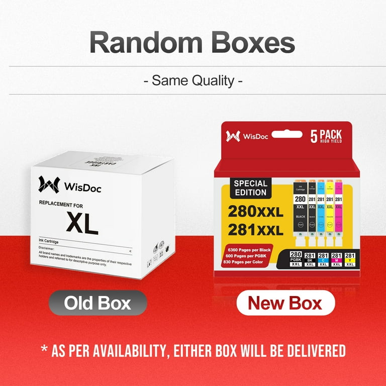 WISDOC 280XXL 281XXL Ink Cartridges for Canon TR8620a
