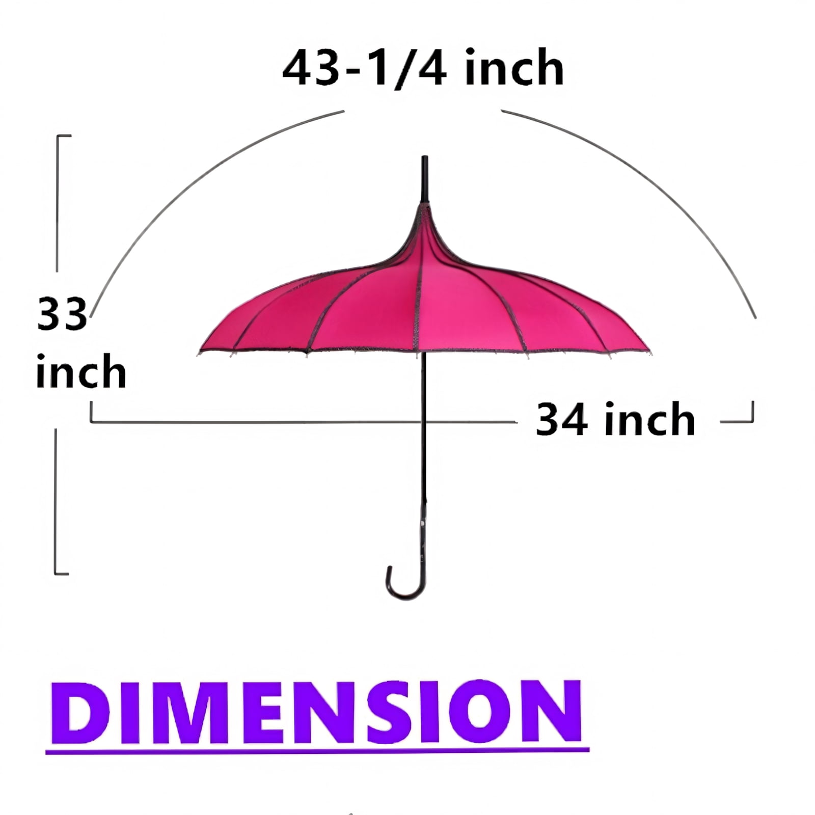 TOPTIE Cream Pagoda Parasol Sun Rain Umbrella, Vintage Bridal Umbrella Windproof