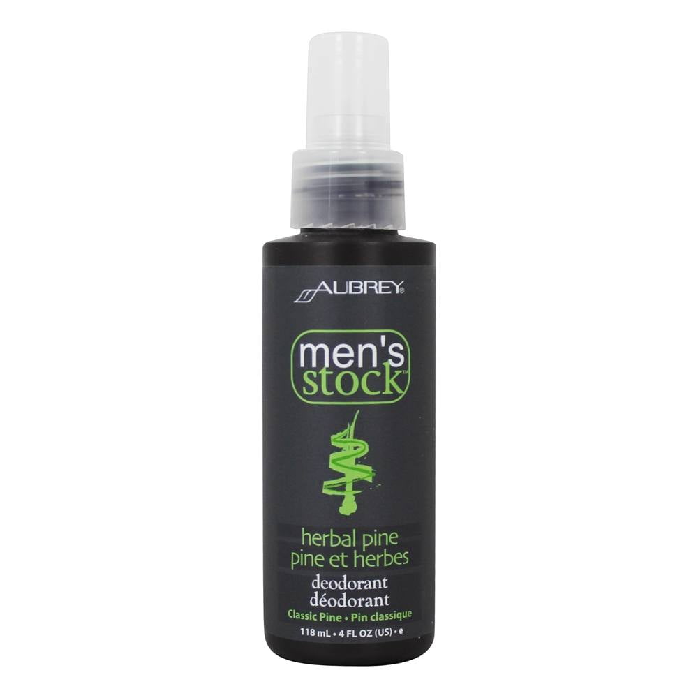 Aubrey Mens Stock Herbal Pine Deodorant Fast Dry Spray Deodorant, Non