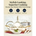 thumbnail image 4 of Gotham Steel 15 Pc Ceramic Cookware Set, Ceramic Pots and Pans Set Non Stick with Cooking Utensils and Steamer, Non Toxic, Premium Gold Stay Cool Handles, Oven Dishwasher Safe, 4 of 9