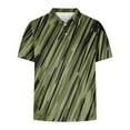 thumbnail image 4 of Fnnxeal Mens Big & Tall Performance Polo Shirt Short Sleeve Moisture Wicking Slim Fit Diagonal Stripe Olive Green Black Polo Top,Size 3XL, 4 of 5