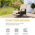 thumbnail image 2 of Dextrus 2-Piece Adjustable Wicker Recliner Chairs, Dual-Use Rattan Lounge Chairs with Thick Cushions, Extendable Footrest, Fold-Back Design - Brown+Beige, 2 of 5