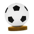 thumbnail image 2 of Lámpara de fútbol 3D, luz nocturna, atenuación, base de madera maciza, lámpara de mesa pequeña, blanco cálido Base plana, 2 of 9
