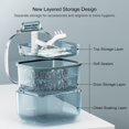 thumbnail image 3 of Large Denture Case with Lid, Upgrade 3 Layer Design Denture Baths & Mouth Guard Container, Personal Orthodontic Supplies for Storage/Washing/Soaking,Orange, 3 of 7