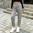 thumbnail image 5 of Lmnyox Toddler Kid's Sweatpants Fashion Elastic Waist Cuffed Pants Plain Athletic Trousers with Pockets, 5 of 5