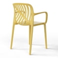 thumbnail image 5 of WestinTrends Playa 5-Piece Outdoor Resin Square Patio Dining Table Set with Modern Stackable Patio Dining Chairs, Yellow, 5 of 15