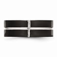 thumbnail image 4 of Titanium Polished Black IP Grooved Comfort Back Ring Size: 8; for Adults and Teens; for Women and Men, 4 of 7