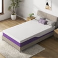 thumbnail image 4 of Twin Size Mattress - 10 Inch Cooling Gel Memory Foam Mattress in a Box,Gel-Infusion for Cooler Sleep,Breathable Cover,Healthy and Safe,Twin Bed,39" X 75" X10" (White&Purple, Twin), 4 of 9