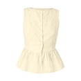 thumbnail image 7 of Women's Linen Tank Tops Sleeveless Peplum Top Button Front Dressy Casual Flared Hem Blouses for Summer Daily Wear, 7 of 7