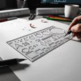 thumbnail image 2 of 7.87In Transparent Geometric Ruler Template for Drawing Shapes, 2 of 3