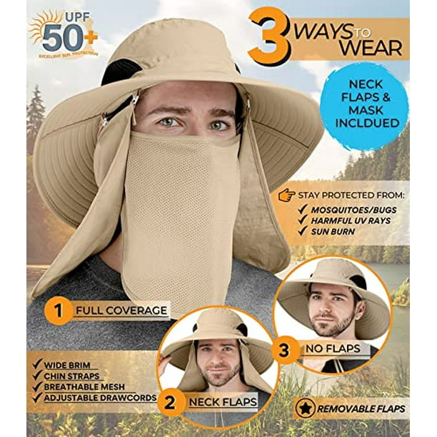 GearTOP Gardening Hat with face and Neck Cover - Outdoor Sun Protection  Hats for Men & Women - Foldable Sun Hats for Women Foldable Sun Hats for  Women