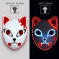thumbnail image 3 of Demon Slayer Tanjirou Máscara Kimetsu No Yaiba Sabito Mascarilla Anime Máscaras Makomo Cosplay Máscaras Disfraz de Halloween Máscaras LED Kits de decoración para fiestas Rojo con azul transparente, 3 of 6