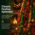 thumbnail image 3 of 9000 Strands Christmas Foil Fringe Tinsel Icicle Decorations, 19.7 Inch Metallic Tinsel Strands for Xmas Tree, Holiday Party DIY Ornaments, Red Green Gold, 3 of 6