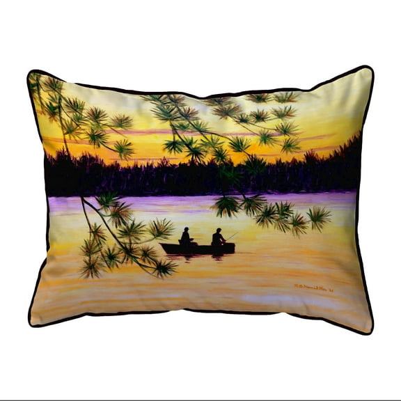 Betsy Drake Interiors Sunset Fishing Extra Large Zippered Indoor/Outdoor Pillow 20x24