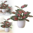 thumbnail image 2 of Small Fake Plant Artificial Bonsai ,8.66" Faux Plants Indoor Realistic Fake Potted Plants Small Fake Tree Decor with Pot,for Home Table Office Desk Bathroom Bedroom Living Room Farmhouse Decor(Red), 2 of 8