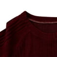 thumbnail image 6 of Women's Long Sleeve Sweaters Crew Neck Curved Hem Tunic Tops Loose Fit Casual Basic Fall Sweaters Shirts Wine XL, 6 of 8