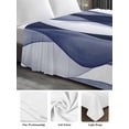 thumbnail image 5 of Twin XL Size Flat Sheet Only, Navy Blue Soft Brushed Microfiber Bed Sheets, Modern Moire Abstract Ripple Geometric Hotel Quality Breathable Bedding Top Sheet, Easy Care, 66"x102", 5 of 9