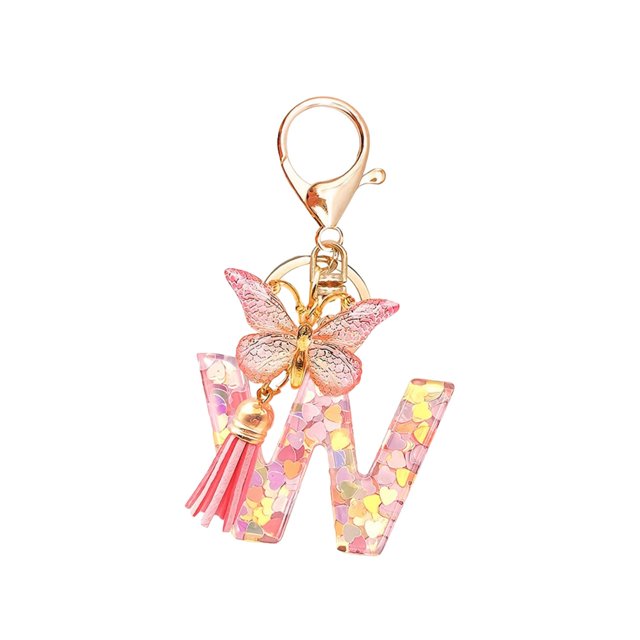 RXIRUCGD Fashion 26-letter Key Chain Pendant Butterflys Tassel Key Chain Elegant Fashion Multi-functional Use