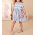 thumbnail image 3 of WIBACKER 2-7T Toddler Girls Cotton Dress Striped Applique Flowers Short Sleeve Summer Sundress, 3 of 9