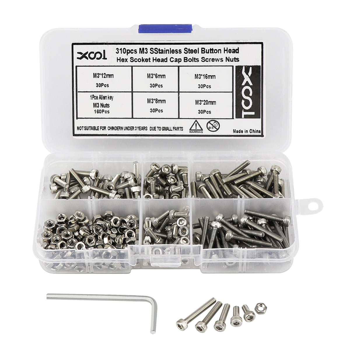 500pcs Set M3 M4 M5 Screw Bolts And Nuts Precise Hex Head Cap Stainless Steel UK 