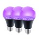 thumbnail image 3 of Bombilla de luz ultravioleta violeta de 10 W, bombilla fluorescente decorativa para casa embrujada de Halloween, 395 nm, fuente de alimentación enchufable de tamaño compacto, 3 of 4