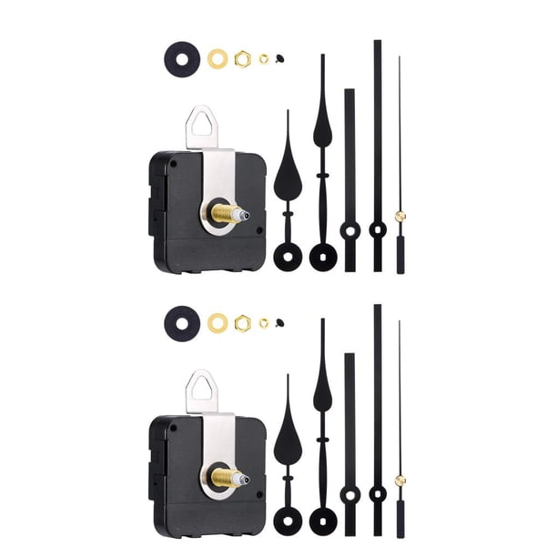 Matsuzay Accesorio de reparación de mecanismo de reloj de pared de movimiento de reloj de alto par Segundero negro 2Conjunto
