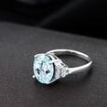 thumbnail image 4 of Gem Stone King 6.56 Cttw Sky Blue Topaz and Moissanite Ring Foe Women | Oval 14X10MM | 925 Sterling Silver (Size 7), 4 of 4