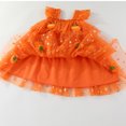 thumbnail image 6 of Wilark Toddler Girls Halloween Dresses Square Neck Lightweight Cute Trendy Flutter Sleeve Festival Party Dresses Orange 4 T, 6 of 9