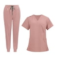 thumbnail image 4 of Uniformes de enfermería Scrub Set enfermera Top pantalones ropa de trabajo para tienda de mascotas cosmetología Rosa Yuyangstore Uniforme de enfermera, 4 of 8