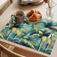 thumbnail image 3 of Green Forest Placemats Set of 4 Summer Nature Tropical Tree Plants Leaves Place Mats Indoor Wipeable Table Mats Washable Cloth Dining Table Placemats for Kitchen Holiday Party Home Decor 13x19 Inch, 3 of 9