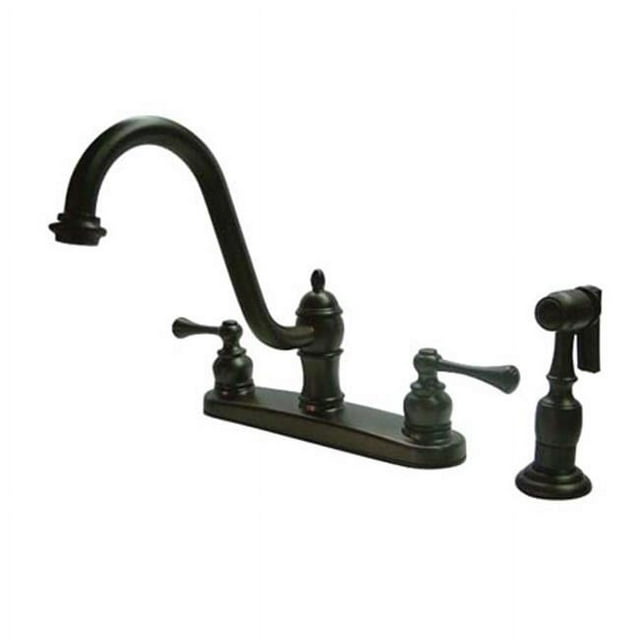 Kingston Brass KB3115BLBS 8 Inch Center Kitchen Faucet With Brass Side Sprayer - Oil Rubbed Bronze