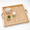 Natural, variant on Black Extra Large Square Wood Ottoman Tray With Leather Handles, 25.51 x 24.80 x 2.13 In