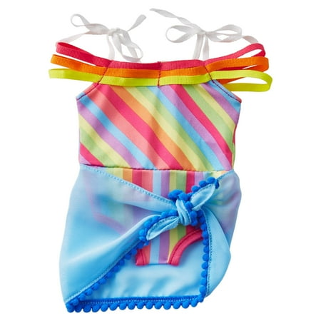 My Life As Rainbow Swimsuit with Cover-up for 18” Doll