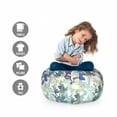 thumbnail image 2 of Underwater Storage Toy Bag Chair, Coral Reef Deep Ocean Jellyfish Starfish Exotic Marine Animals Sea, Stuffed Animal Organizer Washable Bag, Small Size, Dark Lavender Mint Green, by Ambesonne, 2 of 3