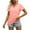 Pink, variant on Womens Summer Tops Solid Color V Neck Short Sleeve Eyelet Detail Casual Fashion Lightweight Soft Blouse Basic Tops For Woman