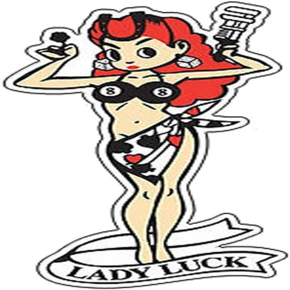 Lady Luck Sticker Hot Rod Drag race Motorcycle 