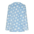 thumbnail image 5 of Besolor Womens Fleece Fuzzy Pajama Tops Star Print Soft Plush Crewneck Long Sleeve Warm Winter Shirts Sleepwear, 5 of 7